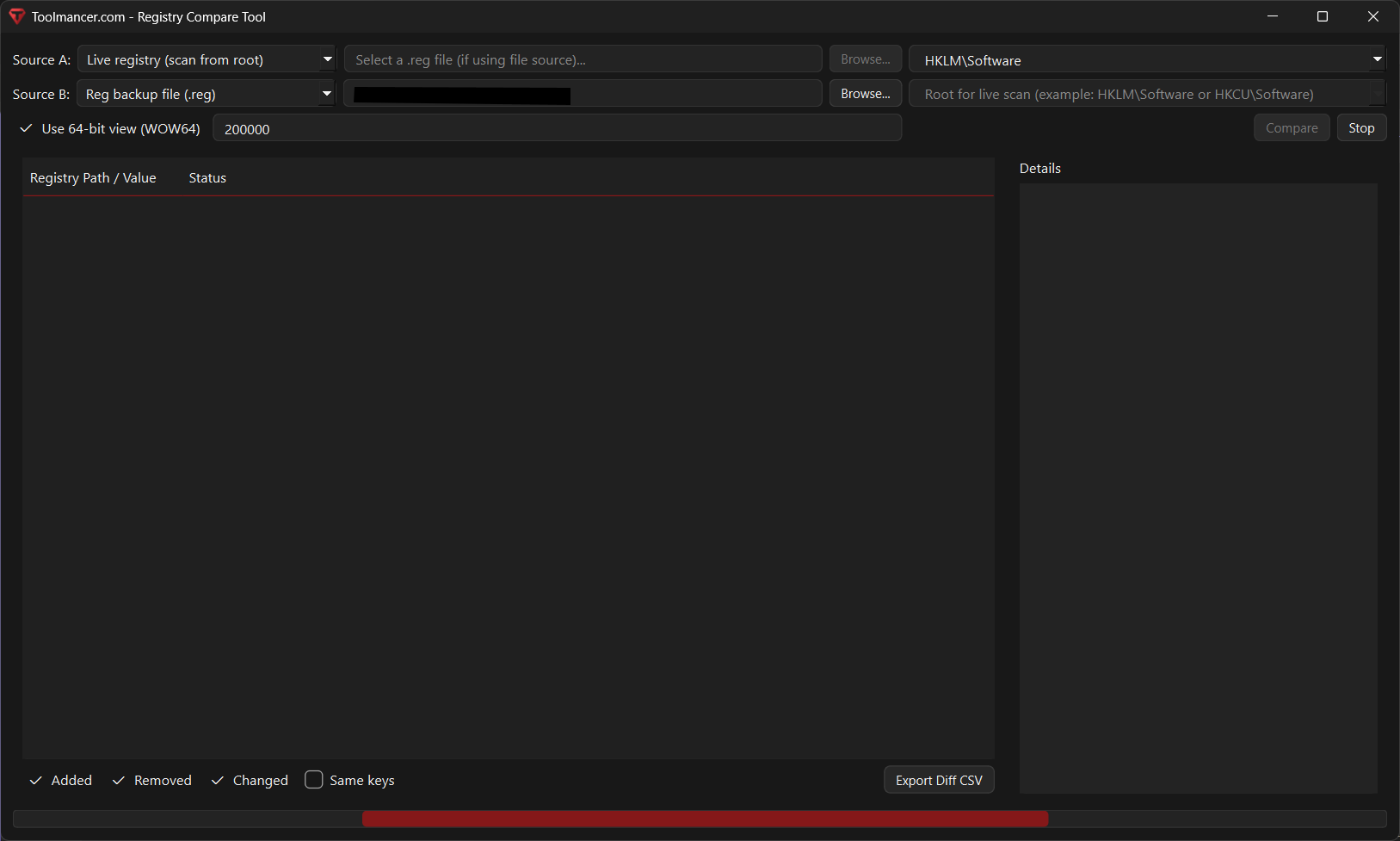 Registry Compare Tool screenshot 2